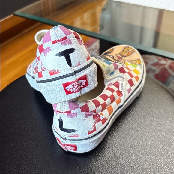 VANS “BAD BUNNY “🐰 Colorful Slip-On Sneakers with Cartoon Design size 7.5 women - Picture 6 of 7